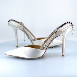 Jimmy Choo Saeda 100 mm Ivory Satin